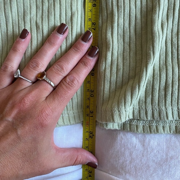 Reformation Women's Alberta Green Ribbed Midi Skirt Pencil Button Down Size L - Picture 6 of 7